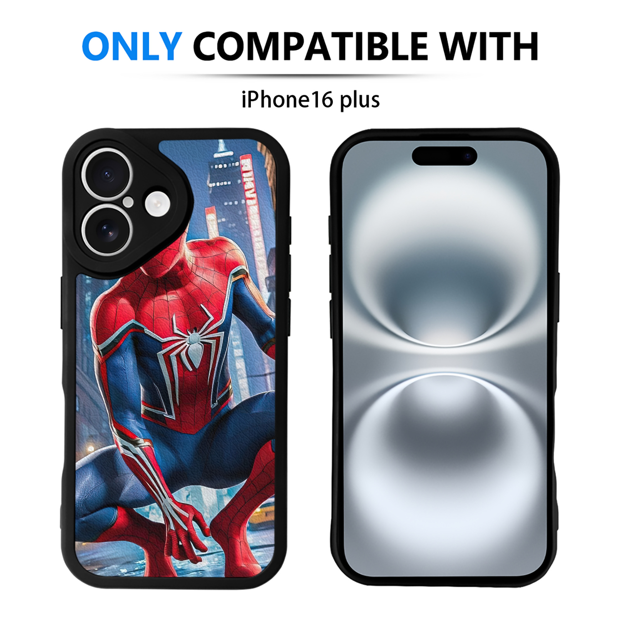 Spider Man スパイダーマン 【iPhone 16シリーズ対応】シリコンスマホケース（レザー調） 材質：シリコン